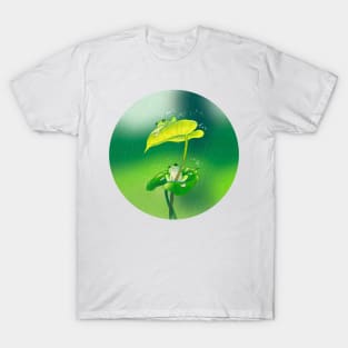 Minhwa: Green Frogs in Rainy Summer B Type (Korean traditional/folk art) T-Shirt